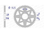 AFAM Aluminium Rear Sprocket 15310 - 520 lättviktsbakdrev med exakta måttspecifikationer. Kompatibel med Suzuki LT-Z 400 Quadsport och Kawasaki KFX 400.