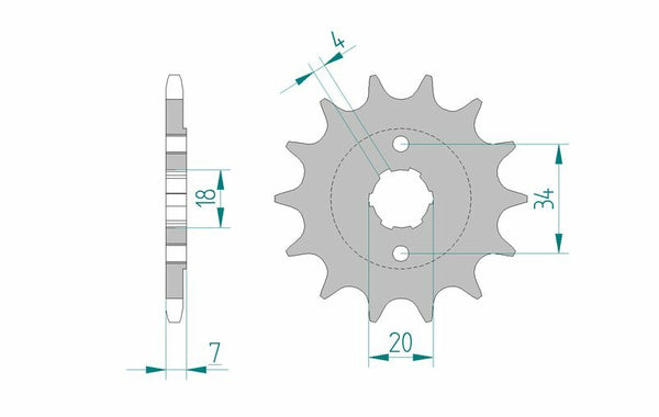 „AFAM Steel Standard Front Sprock 20202“ - 520 20202-13