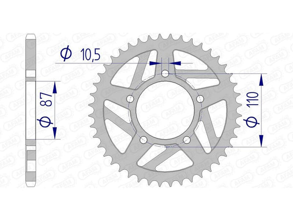 AFAM aluminum rear spoken 15405 - 520 15405-45
