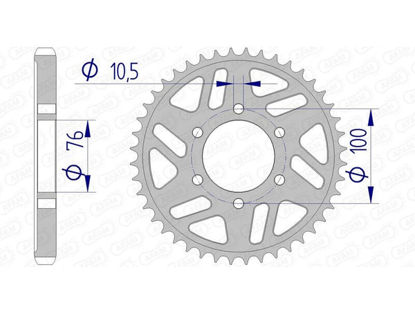 AFAM aluminum rear spoken 15902 - 530 15902-45