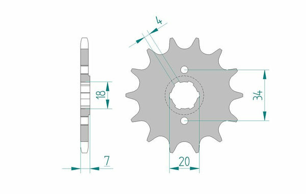 AFAM Steel Standard Front Sprock 20203 - 520 20203-12