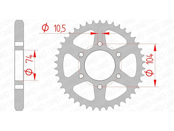 Afam Steel Standard Aizmugurējais runas 16401 - 530 16401-40