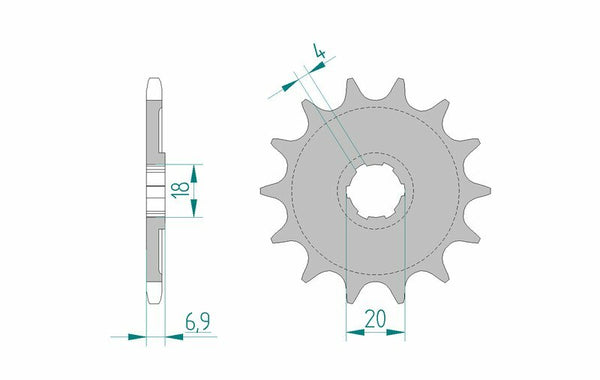 AFAM Steel Standard Front Sprock 20204 - 520 20204-13