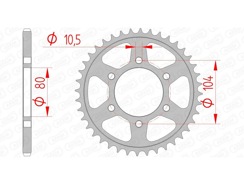 Afam Steel Standard Aizmugurējais runas 16504 - 520