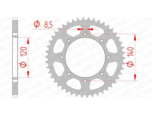 AFAM Steel Standard Rear Sprock 16600 - 520 16600-46