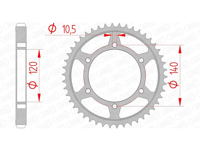 Afam Steel Standard Aizmugurējais runas 16603 - 530