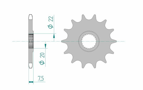 AFAM Steel Self -Cleaning Front Sprock 20210 - 520 20210+13