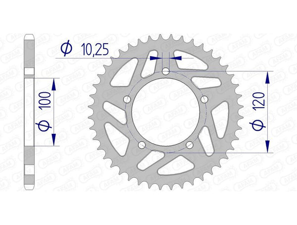 AFAM aluminum rear Sprock 36801 - 520 36801-44