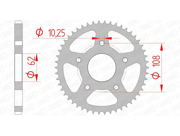 AFAM STEEL STANDARD REAR SPROPET 47201 - 428 47201-50