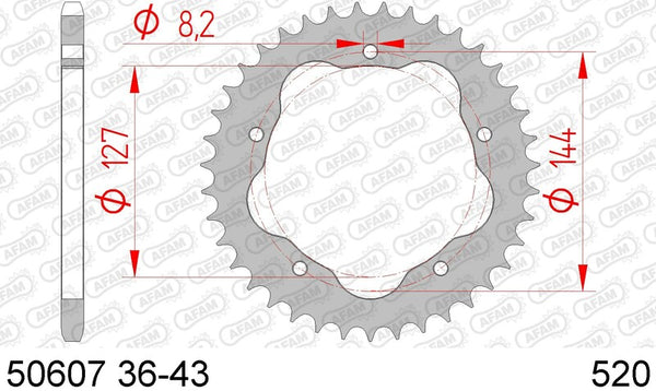 AFAM STEEL STANDARD REAR SPROPET 50607 - 520 - REQUIRES AN AFAM REAR SPROPET CARRIER 50607-41