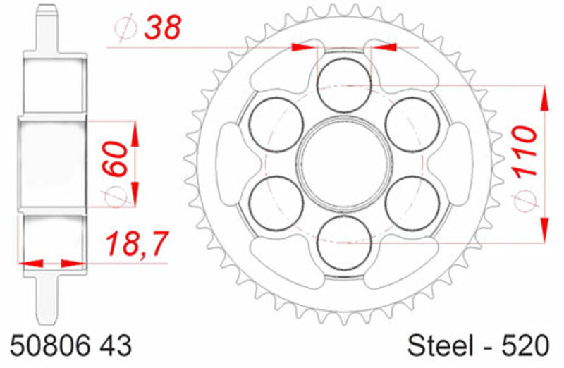 AFAM STEEL Standardni stražnji Sprick 50806 - 520