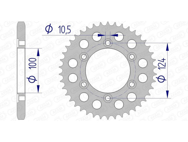 AFAM aluminum rear Sprock 51609 - 525 51609-43