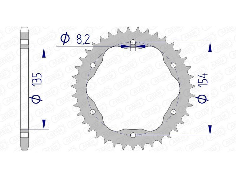 Afam alumīnija ultralight hard anodizēts aizmugurējais ķēdes rats 51804 - 520 - nepieciešams AFAM aizmugurējais ķēdes nesējs