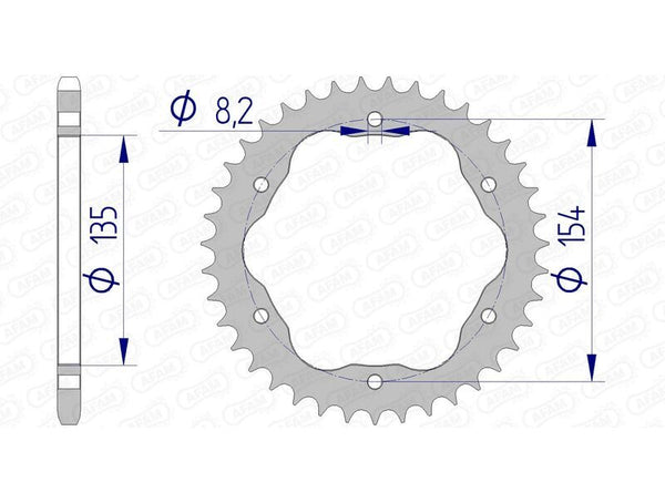 AFAM aluminum ultralight hard anodized rear sprock 51804 - 520 - Requires an AFAM REAR Sprock Carrier 51804-43