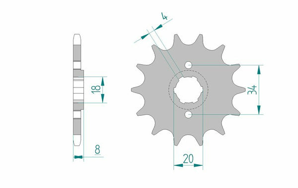 AFAM Steel Standard Front Sprock 20306 - 520 20306-14