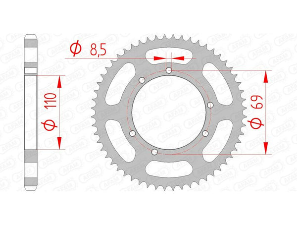 AFAM STEEL STANDARD REAR SPROPET 59104 - 428 59104-56