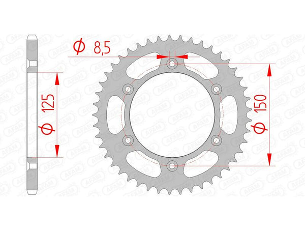 AFAM STEEL STANDARD REAR SPROPET 71304 - 520 71304-45
