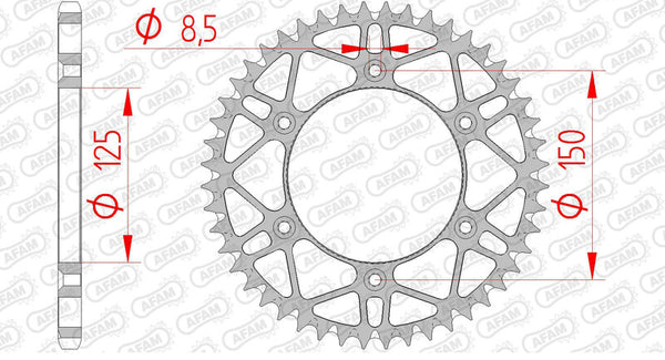 AFAM STEEL SELF -CLEANING REAR SPROPET 71304 - 520 71304SLK+50