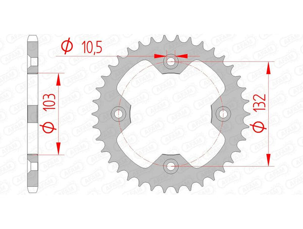 AFAM STEEL STANDARD REAR SPROPET 71305 - 520 71305-37