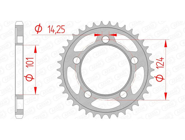 AFAM STEEL STANDARD REAR SPROPET 71801 - 525 71801-37