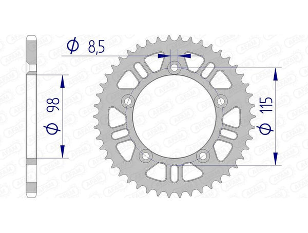 AFAM aluminum rear Sprock 72101 - 420 72101N -48