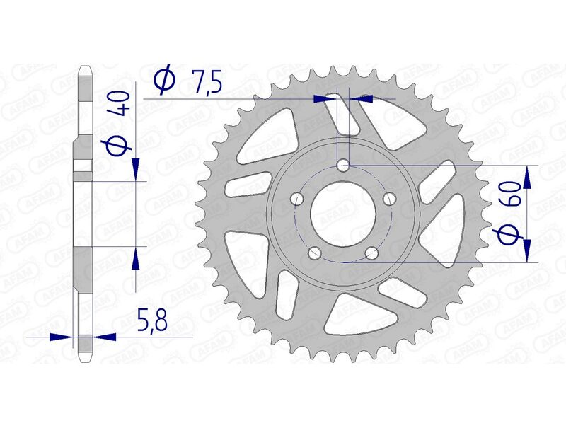 Afam aluminijski stražnji izgovoren 72103 - 415