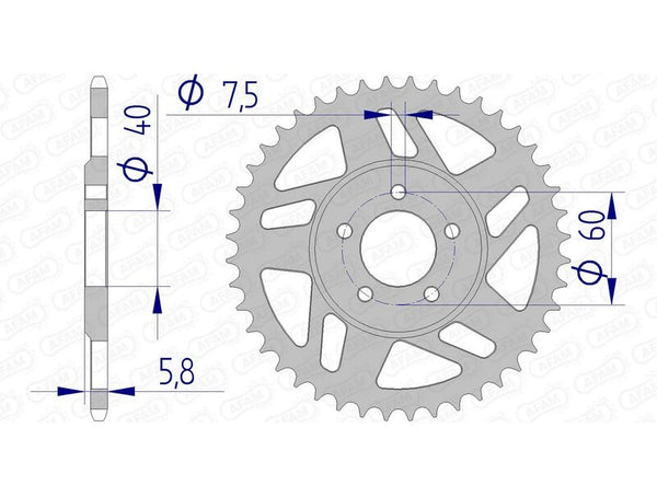 AFAM aluminum rear Sprock 72103 - 415 72103N -44
