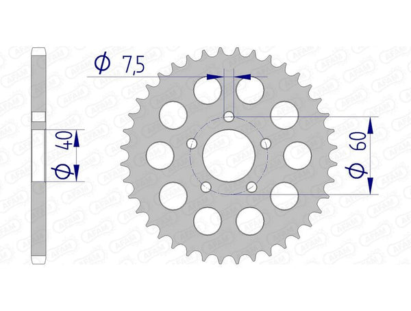 AFAM aluminum rear Sprock 72105 - 415 72105-40
