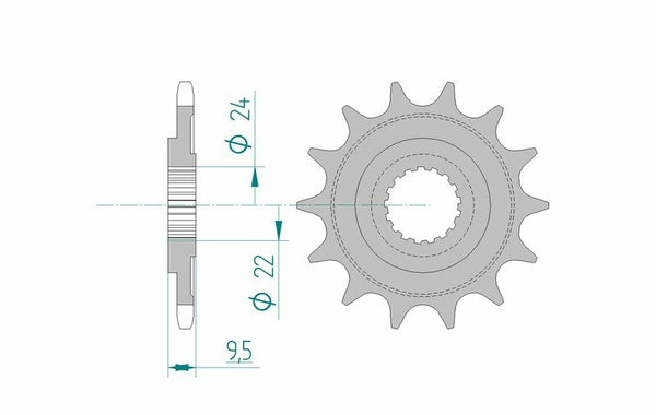 AFAM Steel Self -Cleaning Front Sprock 20311 - 520 20311+14