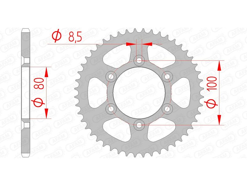 AFAM oceľový štandardný zadný sprock 80103 - 420