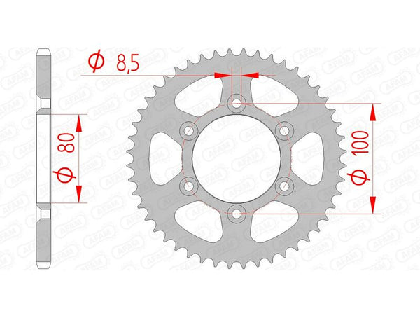 AFAM STEEL STANDARD REAR SPROPET 80103 - 420 80103-48