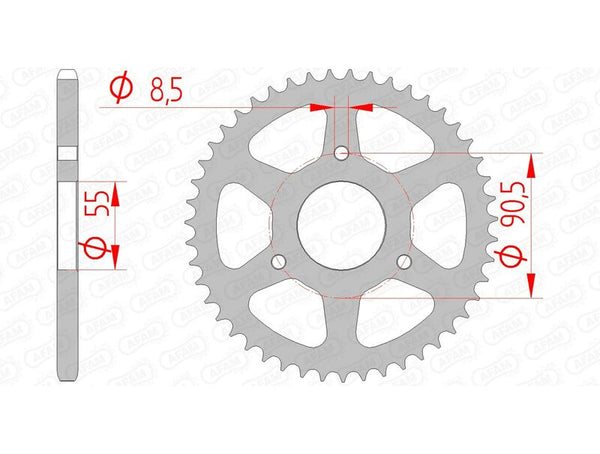 AFAM STEEL STANDARD REAR SPROPET 80104 - 420 80104-47