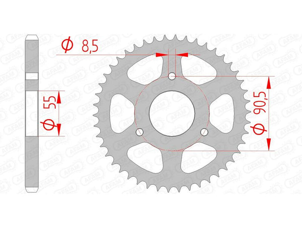 AFAM STEEL STANDARD REAR SPROPET 80200 - 428 80200-46