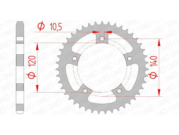 AFAM STEEL STANDARD REAR SPROPET 86500 - 525 86500-43