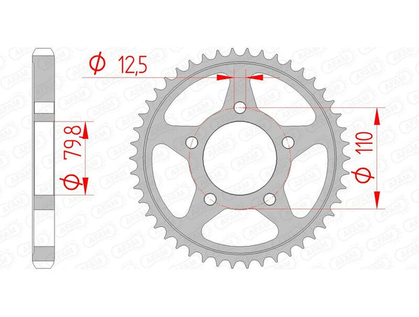 AFAM STEEL STANDARD REAR SPROPET 86600 - 530 86600-46
