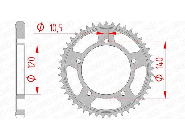 AFAM STEEL STANDARD REAR SPROPET 86603 - 530 86603-42