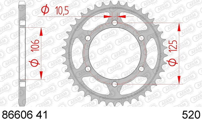 AFAM oceľový štandardný zadný sprock 86606 - 520