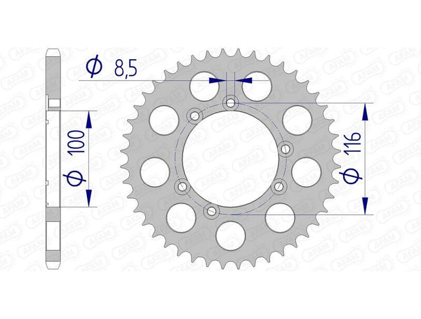 AFAM aluminum rear spoken 93303 - 520 93303-40
