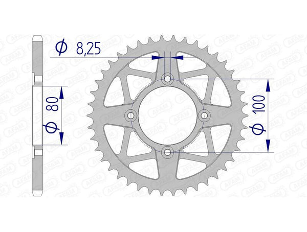 AFAM aluminum rear Sprock 93320 - 520 93320-43