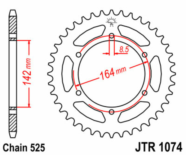 JT SPROCK STEEL STANDARDNI STRANI SPROK 1074 - 525 JTR1074.44