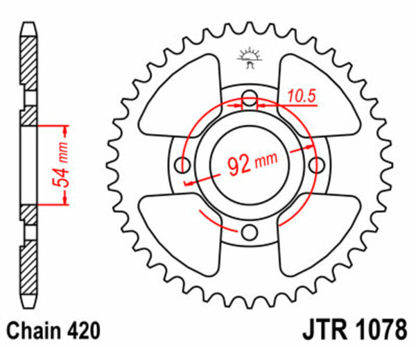 JT Sprock's Steel Standard Straight Sprick 1078 - 420 JTR1078.47