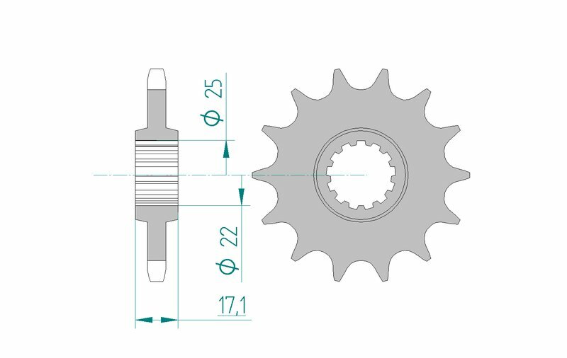 „AFAM Steel Standard Front Sprock 20405 - 525“