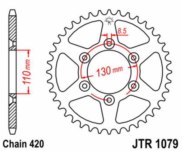JT Sprock's Steel Standard Straight Sprick 1079 - 420 JTR1079.62