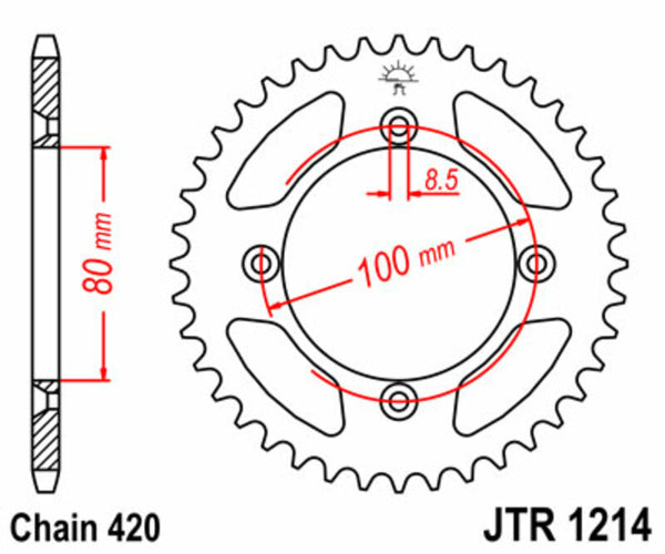 JT Sprock's Steel Standard Straight Sprick 1214 - 420 JTR1214.46