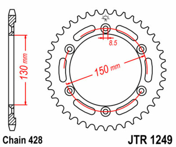 JT SPROCK STEEL STANDARDNI STRANI SPROK 1249 - 428 JTR1249.51