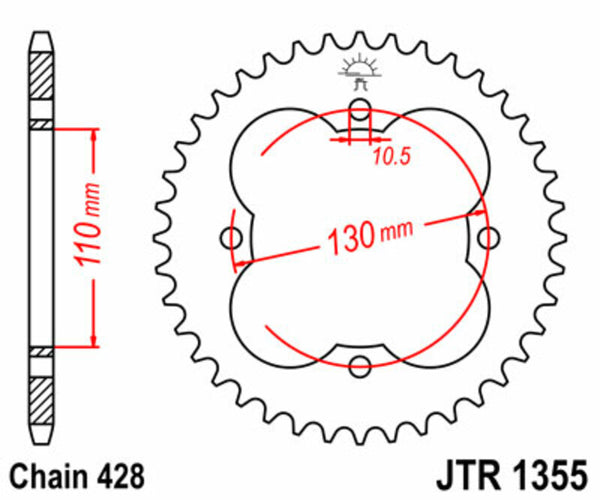 JT Sprick's Steel Standard Straight Sprick 1355 - 428 JTR1355.50