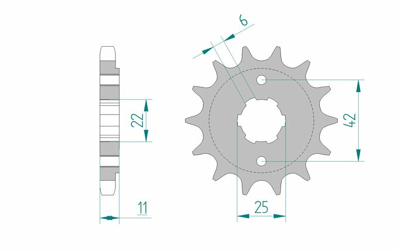 AFAM Steel Standard Front Sprocket 20505 - 530 med teknisk ritning och måttspecifikation. Passar Honda CB 650 modeller från 1979 till 1982.