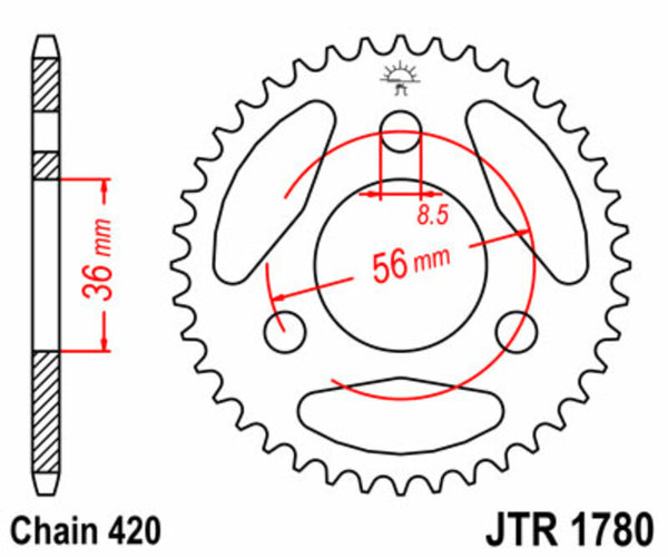 JT SPROCK STEEL STANDARDNI STRANI SPROK 1780 - 420 JTR1780.28
