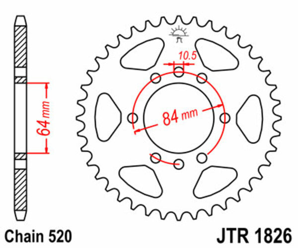 JT Sprock's Steel Standard Aizmugurējais sproks 1826 - 520 JTR1826.37