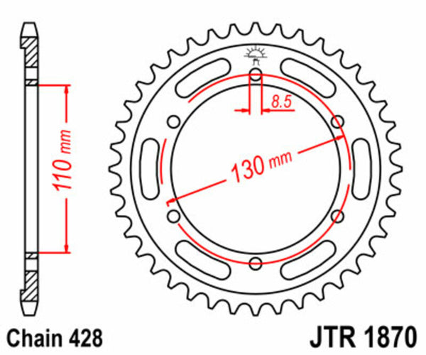 JT Sprock's Steel Standard Straight Sprick 1870 - 428 JTR1870.44